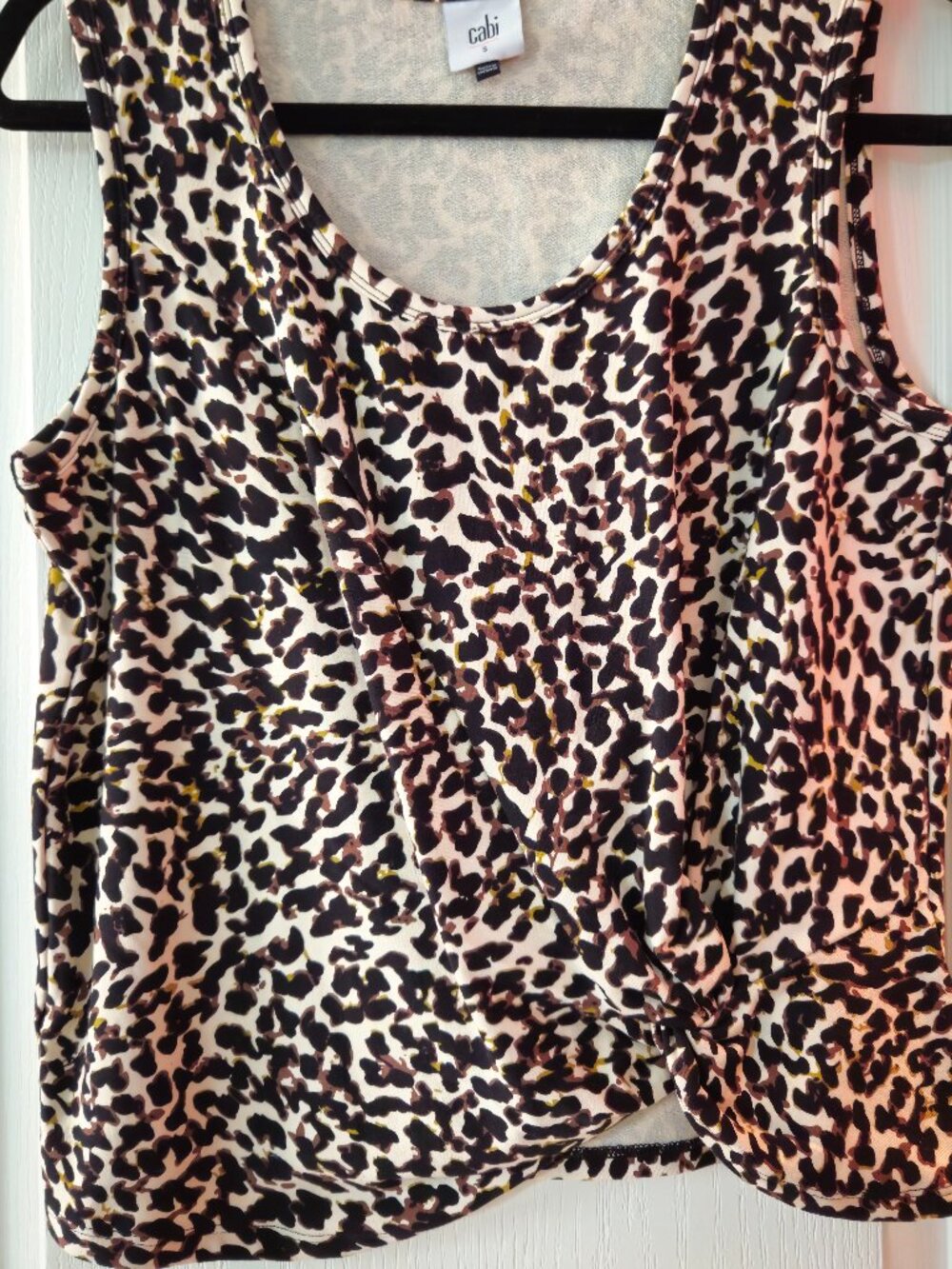 VINTAGE - Leopard Print Side Knot Tank Top - Style 5759 Size S